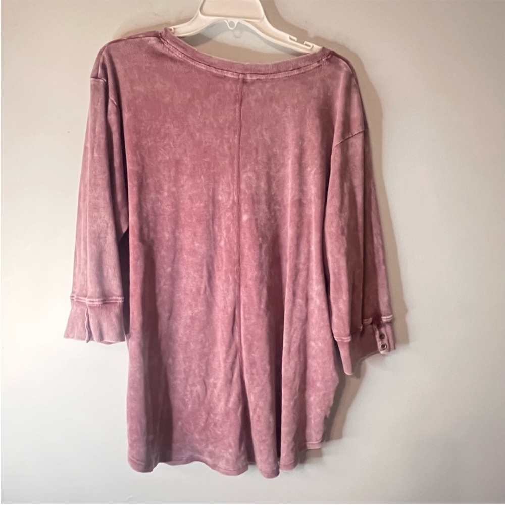 Anthropologie Jane & Delancey Mauve Ribbed
Burnout Sweatshirt Top Pullover Sz 2X - Picture 2 of 10